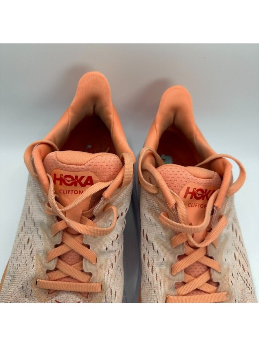 Hoka One One W Clifton 8 Shoes Womens Size 7.5B Coral Running Cushioning Trainer - Picture 4 of 10